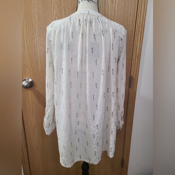 Free People Geometric Print Boho Button Up Peasant Top Tunic - Picture 3 of 4